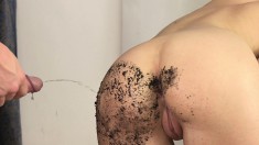 Slim blonde gets nailed in the ass and then swallows her man's juices