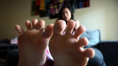 Foot fetish Close up feet and toes tease