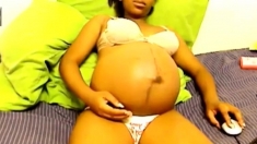 Heavily Pregnant Black Cam Chick