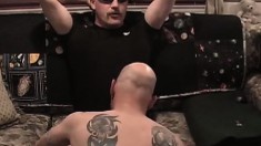 Bald tattooed dude finds a perfect partner for casual anal sex