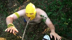 Slave Outdoor Piss And Fuck